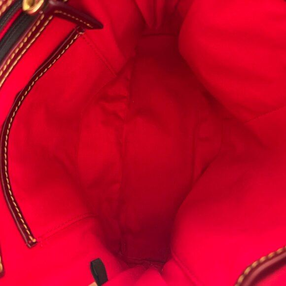 Dooney & Bourke Red Florentine Leather Zip Pod Backpack & Clutch Combo (Used) - Picture 15 of 16